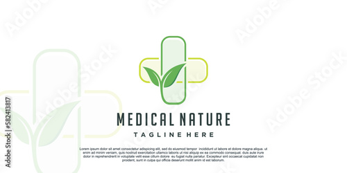 Medical nature logo design unique concept Premium Vector Part 1