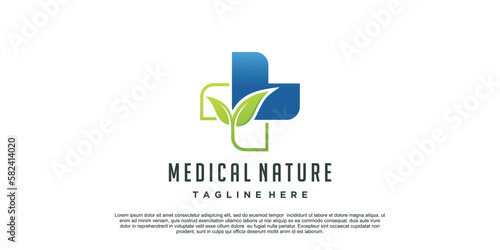 Medical nature logo design unique concept Premium Vector Part 3