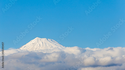 Close up Landscape Of Fuji Mountain with blue sky and cloud  from  Fujinomiya City, Shizuoka, Japan © NARANAT STUDIO