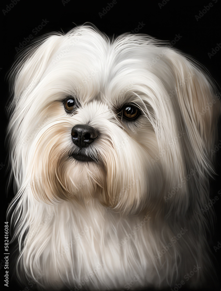 Portrait of a maltese dog. Generative AI