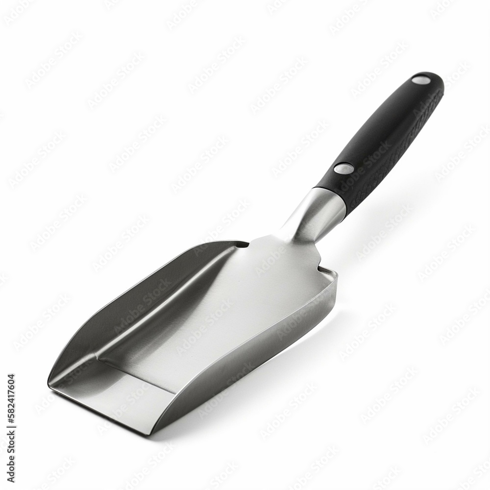 Isolated minimalistic image of a garden trowel on white background Generative AI Isolated minimalistic image of a garden trowel on white background Generative AI