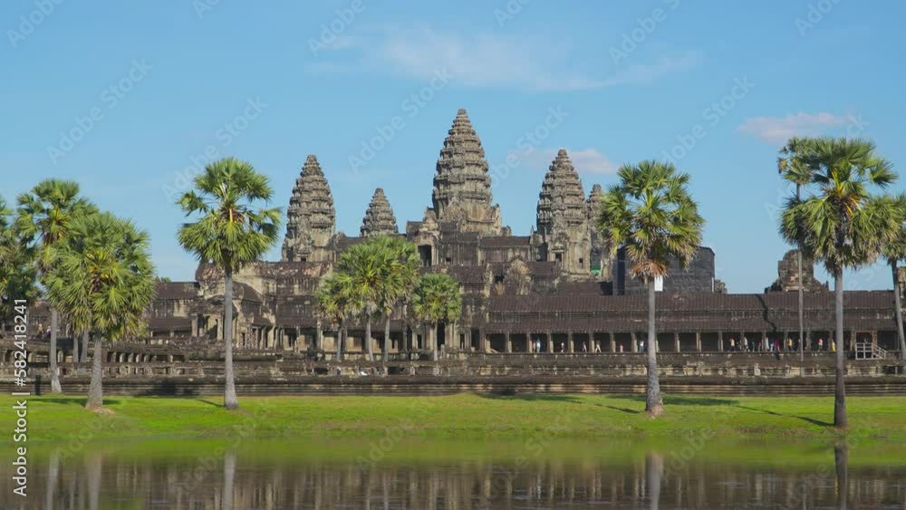 Ancient ruins Angkor Wat temple - famous Cambodian landmark. Siem Reap, Cambodia. Ancient ruins Angkor Wat temple - famous Cambodian landmark. Siem Reap, Cambodia.