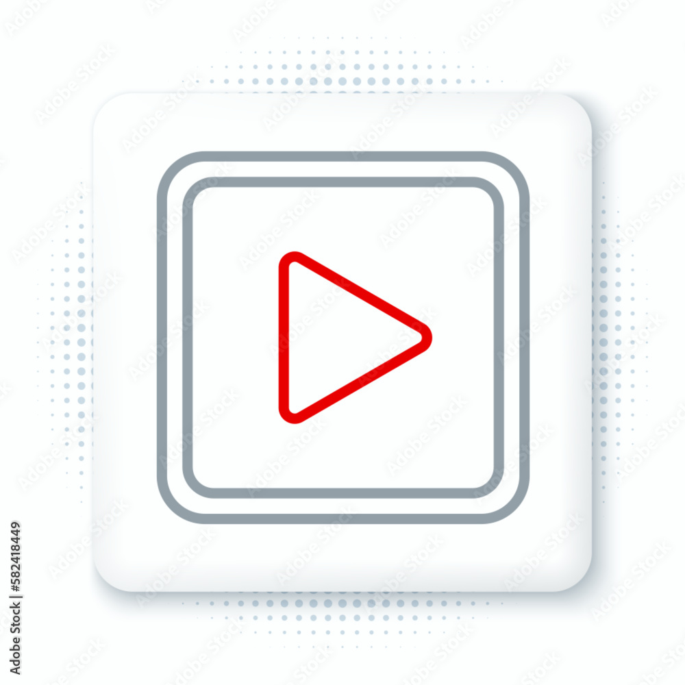 Line Play in square icon isolated on white background. Colorful outline concept. Vector Line Play in square icon isolated on white background. Colorful outline concept. Vector
