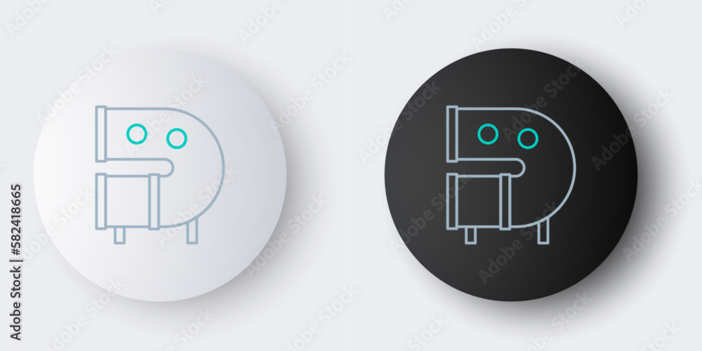 Line Kid playground slide pipe icon isolated on grey background. Colorful outline concept. Vector Line Kid playground slide pipe icon isolated on grey background. Colorful outline concept. Vector