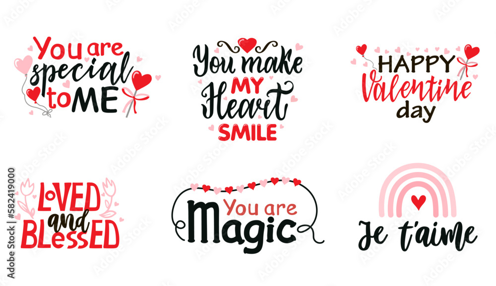 Romantic lettering set. Black, white and red hand written lettering about love to valentines day design poster, greeting card, photo album, banner, calligraphy vector. Romantic lettering set. Romantic lettering set. Black, white and red hand written lettering about love to valentines day design poster, greeting card, photo album, banner, calligraphy vector. Romantic lettering set.