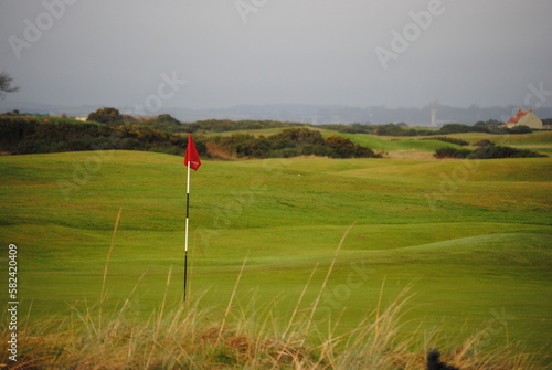 Golf course and flag