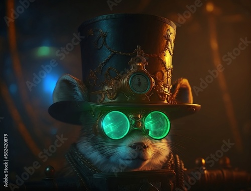 mystery Mouse wearing glasses and hat