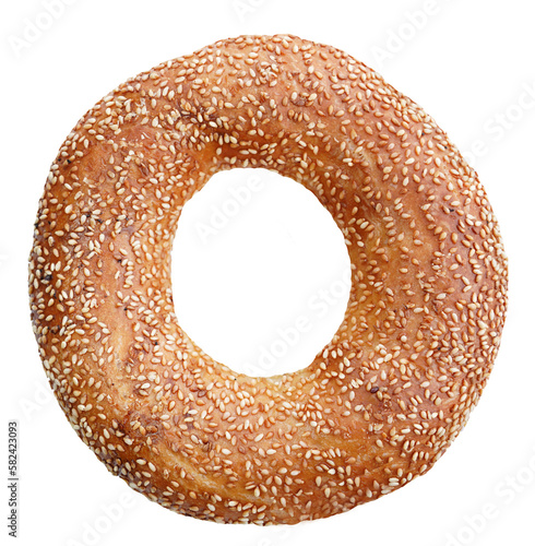 Simit - bagel with sesame seeds isolated clear background