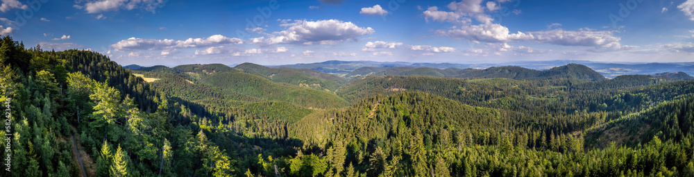 Panorama of Suche Mountains, aerial photo