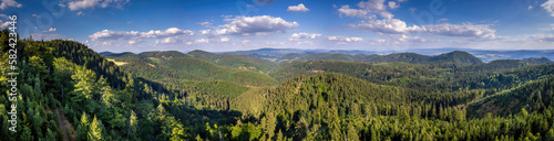 Panorama of Suche Mountains, aerial photo