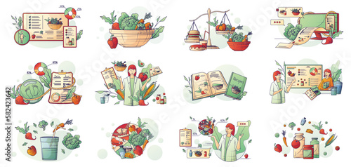 Nutritionist Dietitian Compositions Set