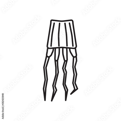 Jellyfish Black and White Icon