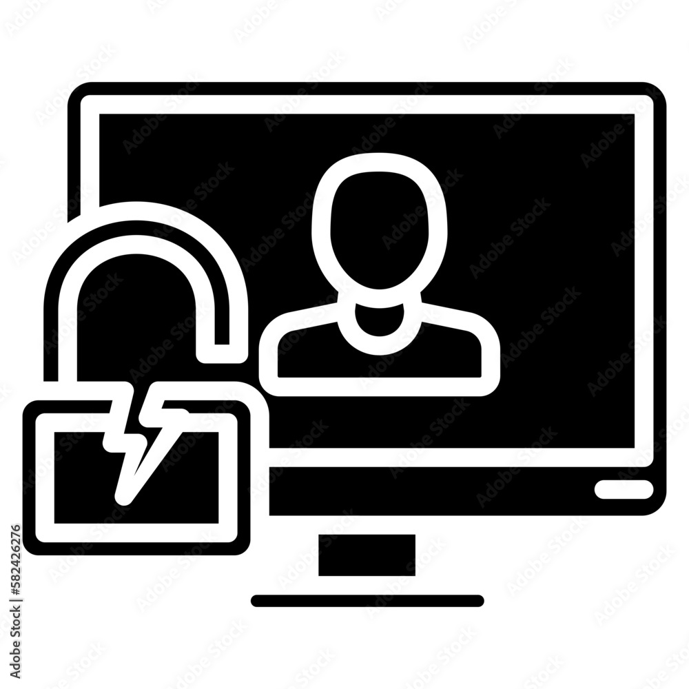 cracking and data leak icon. cracking and data leak icon.