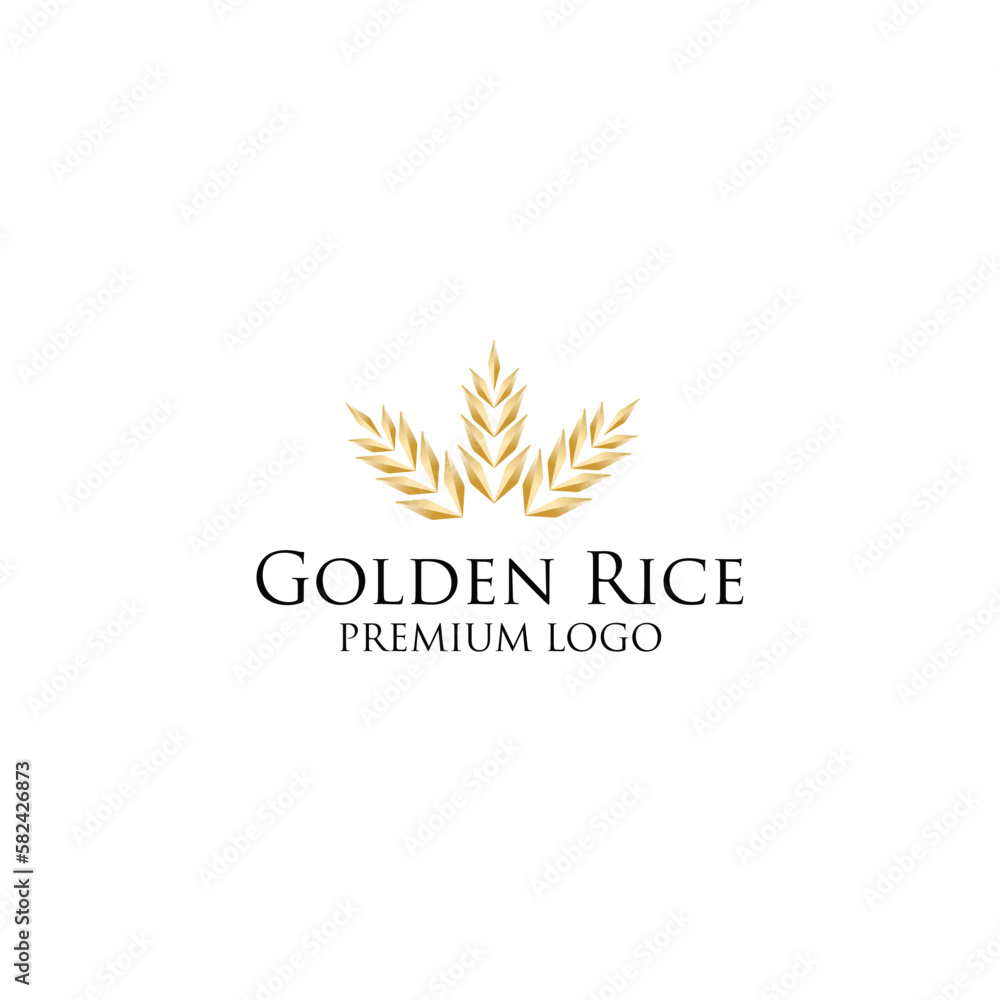 
Luxury and elegant golden rice logo design