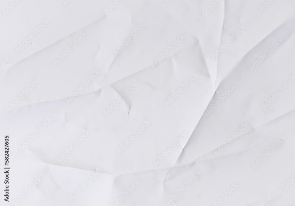 white paper texture wrinkle effect on transparent background. Crumpled  paper textures effects on transparent background. Blank rough paper sheet  torn effect. PNG image. Stock Illustration