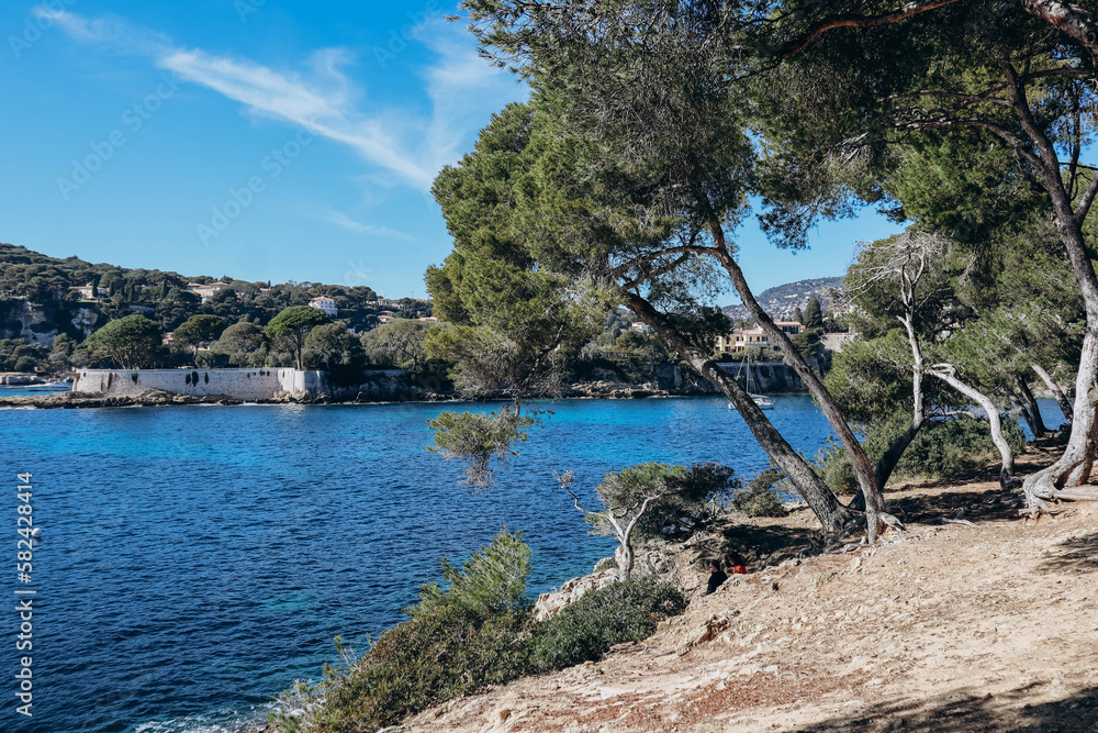Landscape on the peninsula of Saint-Jean-Cap-Ferrat on the French Riviera on a sunny day Landscape on the peninsula of Saint-Jean-Cap-Ferrat on the French Riviera on a sunny day