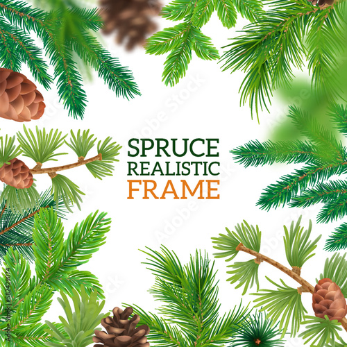Realistic Spruce Branches Frame
