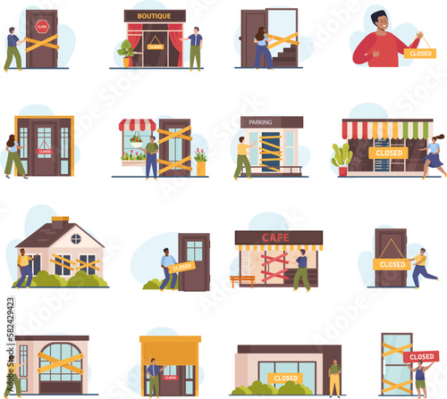 Business Closed Icon Set