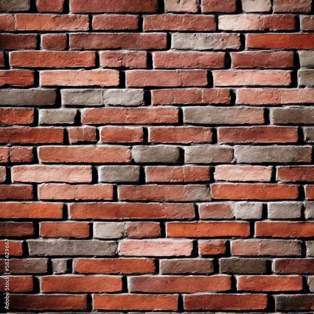 Obraz premium Rustic Brick Wall Texture, Aged Brickwork, Generative AI