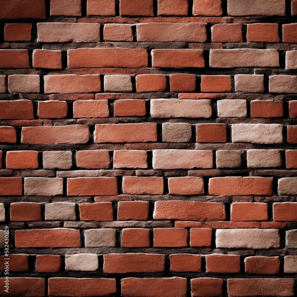 Fototapeta premium Rustic Brick Wall Texture, Aged Brickwork, Generative AI
