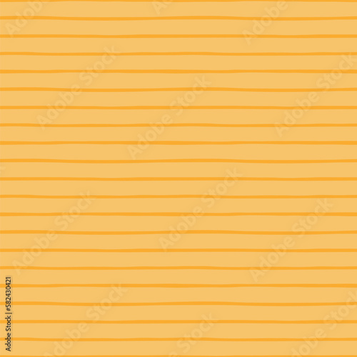 Thin horizontal stripes simple seamless geometric pattern, yellow background. Hand drawn style vector illustration. Childish texture. Design concept for kids fashion, textile print, bedroom wallpaper