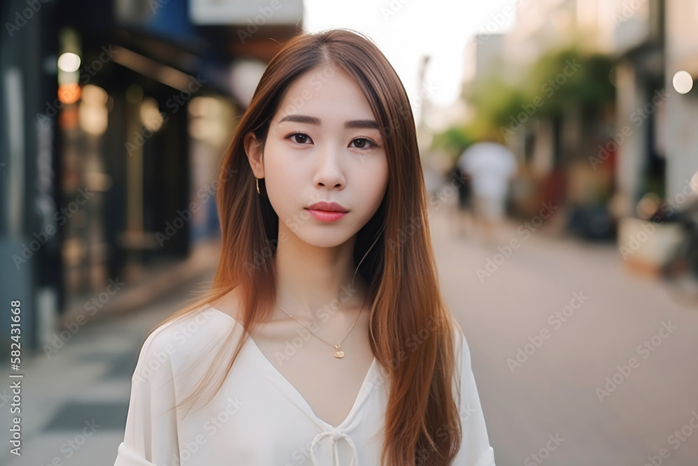 Teenager Asian Girl Face in General Public Place. She is Beautiful Girl was created by using generative AI tools. Teenager Asian Girl Face in General Public Place. She is Beautiful Girl was created by using generative AI tools.