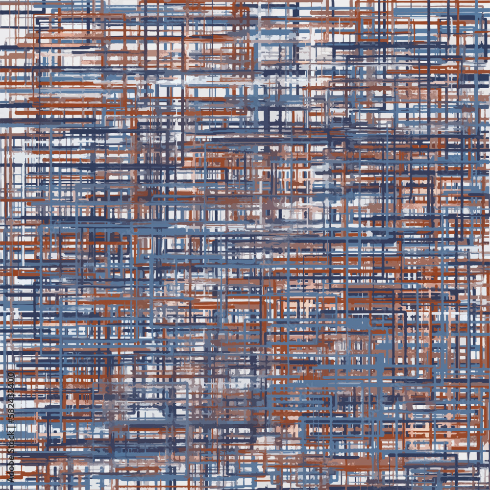 Vektorgrafik in blau und braun in Textiloptik. Vektorgrafik in blau und braun in Textiloptik.