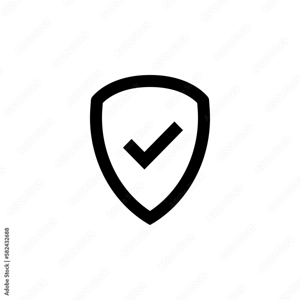 Shield checkmark icon. Security shield symbol. Vector illustration. Shield checkmark icon. Security shield symbol. Vector illustration.
