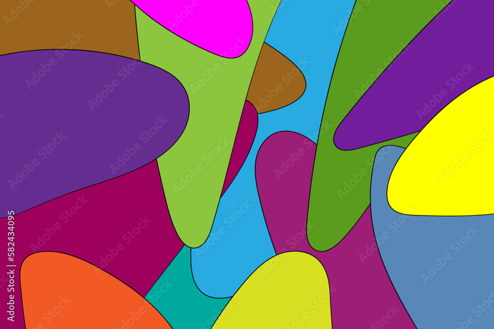 Hintergrund mit abstrakten Formen in Neonfarben.