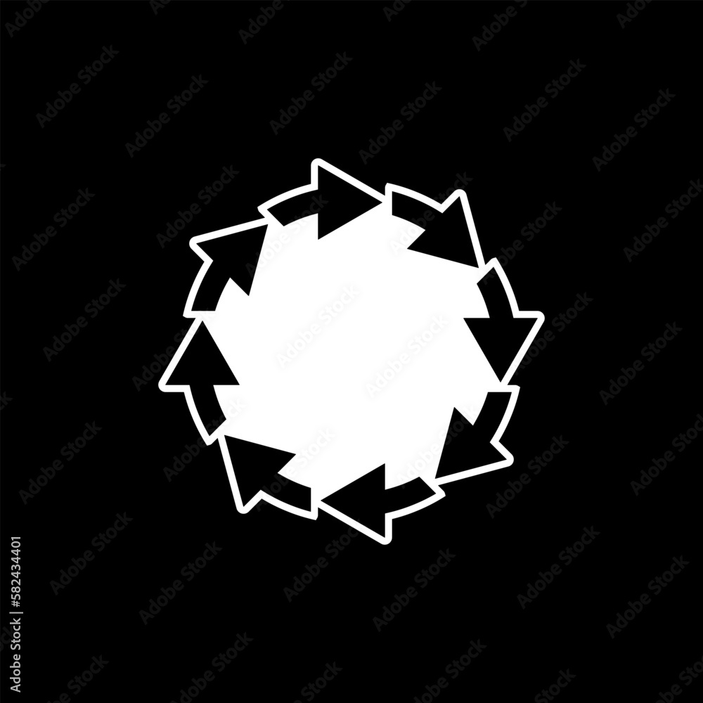 Recycle symbol, vector illustration icon. Recycle symbol, vector illustration icon.