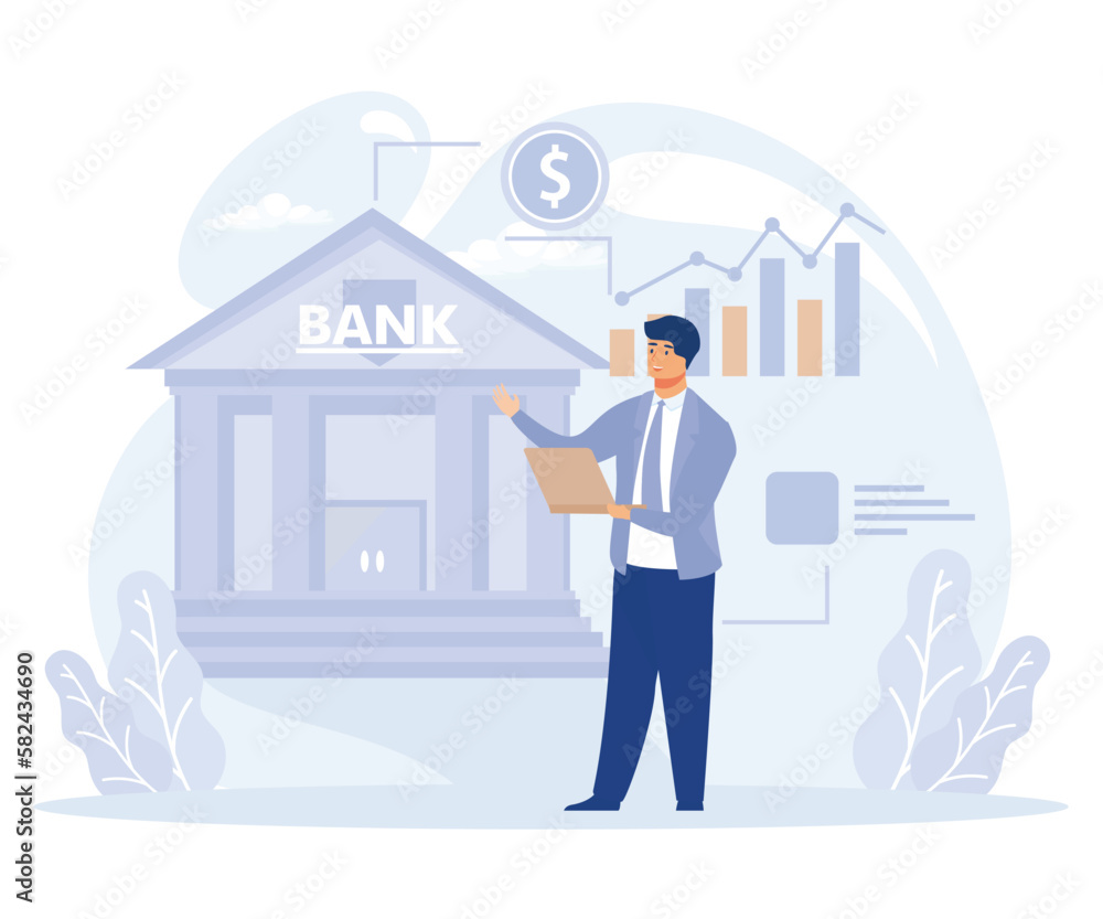 Money distribution concept, salary gap, country budget, bank credit, flat vector modern illustration Money distribution concept, salary gap, country budget, bank credit, flat vector modern illustration