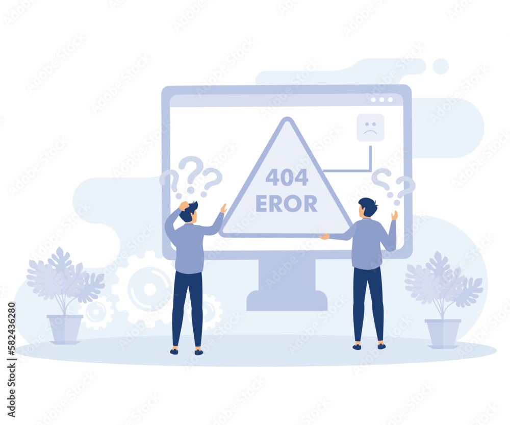 Website page interface concept, 404 error, website template, flat vector modern illustration Website page interface concept, 404 error, website template, flat vector modern illustration