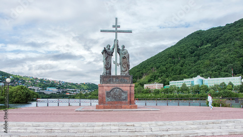 Obraz na plátně The monument of the holy apostles Peter and Paul, the city of Petropavlovsk