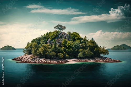 Tropical island in the sea
