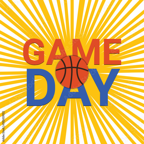 March Basketball Madness. Game Day. Professional team championship. Playoff grid, tournament bracket. Regular season and final game. Ball for basketball. Sport poster. Vector illustration