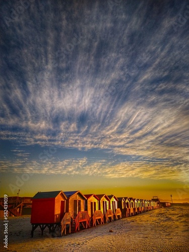 Beach huts on Muizenberg Beach, Cape Town