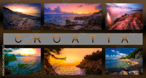 picturesque summer collage, Croatia, Europe...exclusive - this image is sold only on Adobe stock 