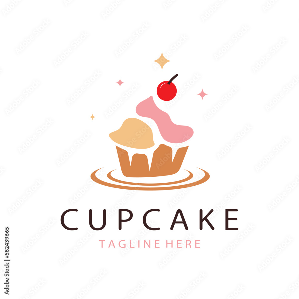Cupcake Logo design vector illustration template. Cupcake bakery icon.cake store,caker shop ,vector Cupcake Logo design vector illustration template. Cupcake bakery icon.cake store,caker shop ,vector