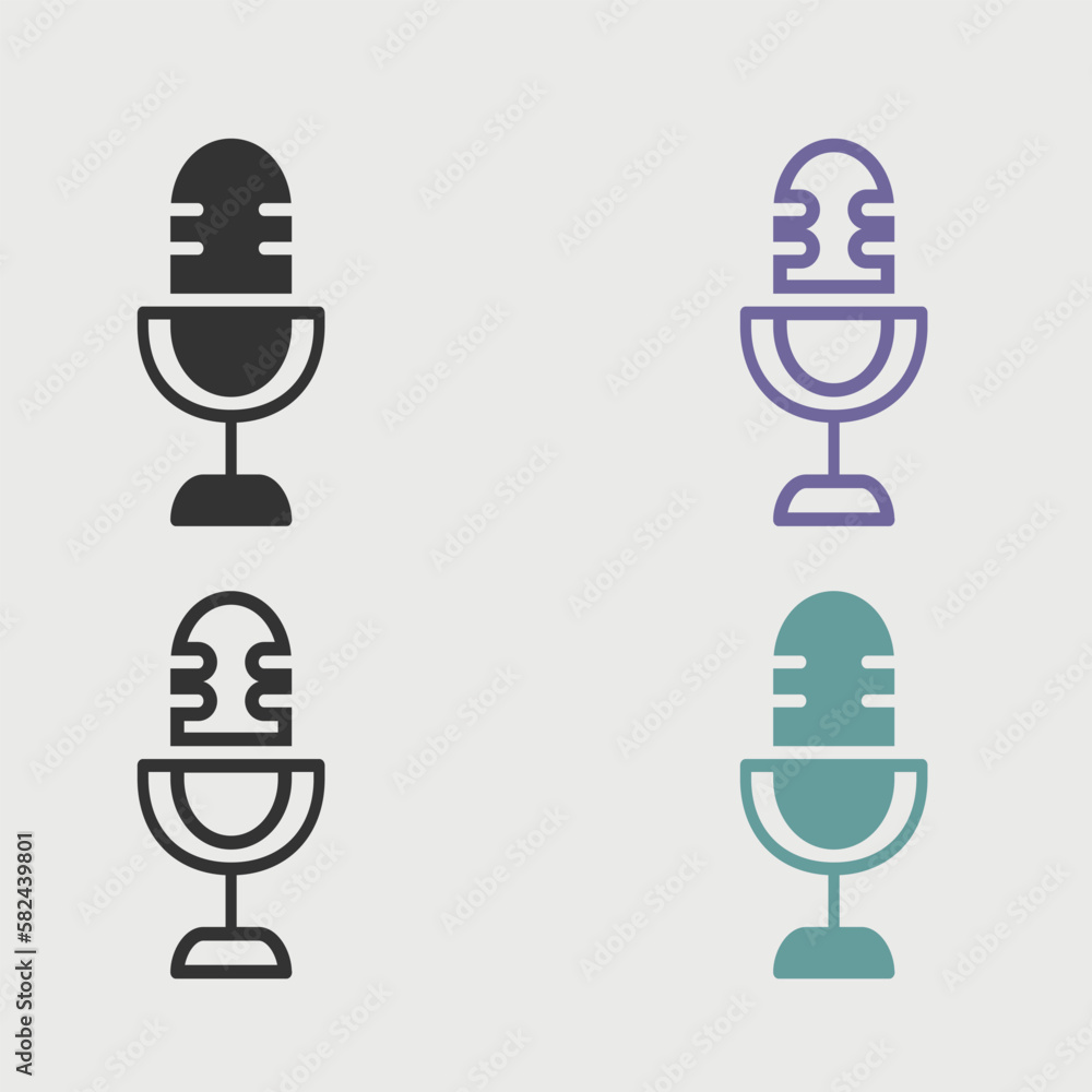 Microphone vector icon illustrator sign Microphone vector icon illustrator sign