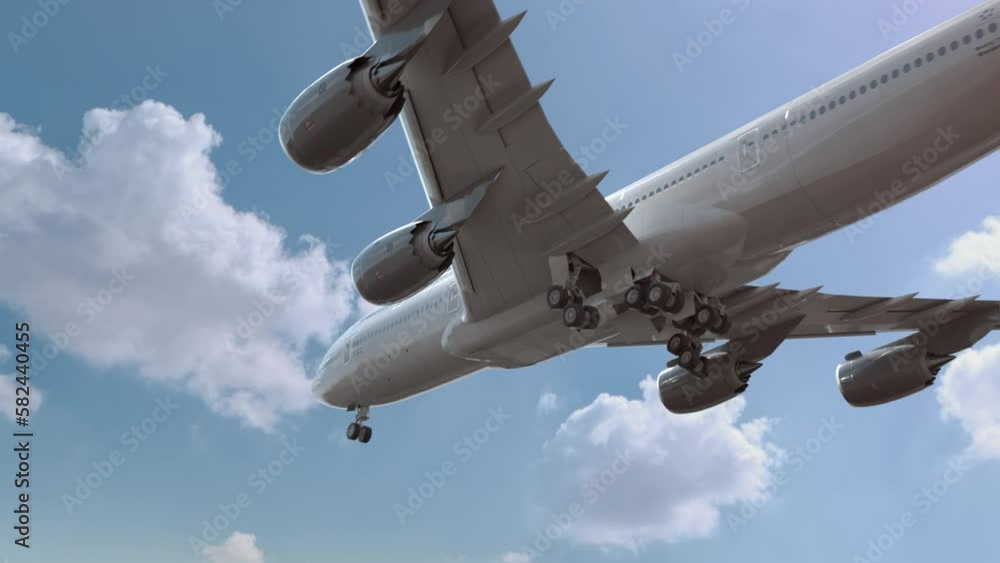 Airliner Flying and Landing Nanjing, ,Xuanwu Lake, China. Airplane concept Airliner Flying and Landing Nanjing, ,Xuanwu Lake, China. Airplane concept