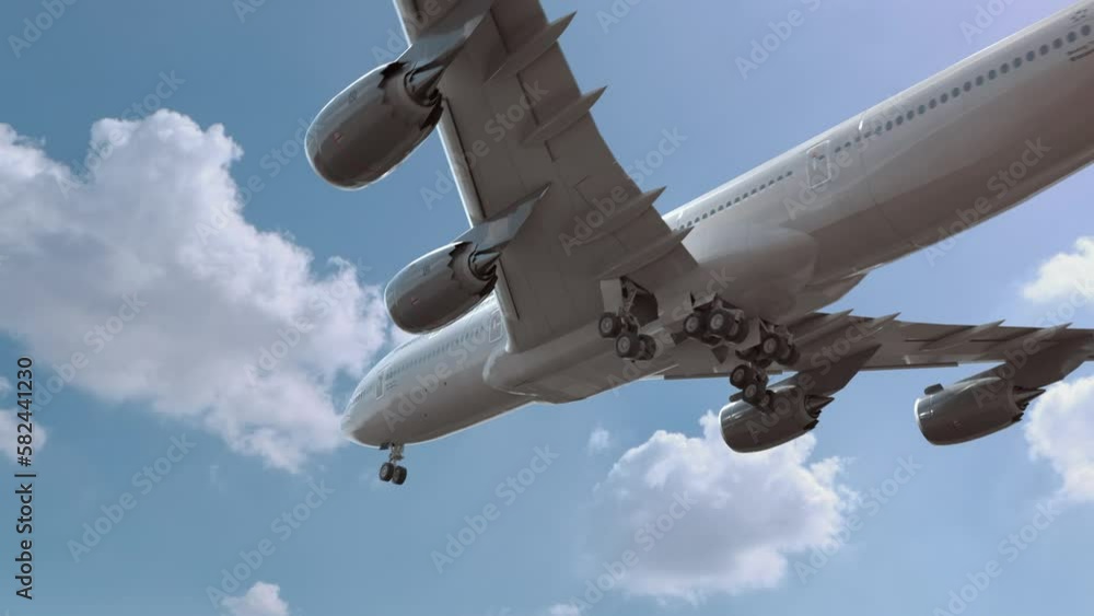 Airliner Flying and Landing Dubrovnik, Lokrum Island ,Croatia. Airplane concept Airliner Flying and Landing Dubrovnik, Lokrum Island ,Croatia. Airplane concept