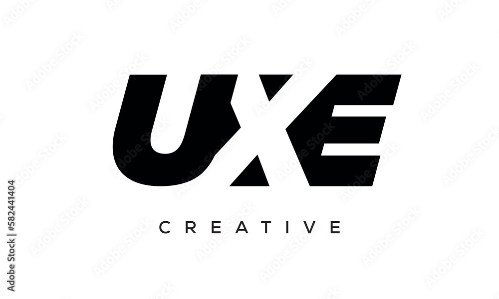 UXE letters negative space logo design. creative typography monogram vector	
