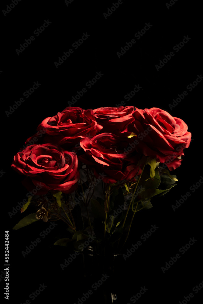 Bouquet of red roses on black background Bouquet of red roses on black background