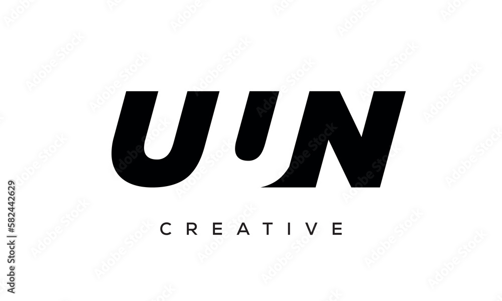 UUN letters negative space logo design. creative typography monogram vector UUN letters negative space logo design. creative typography monogram vector