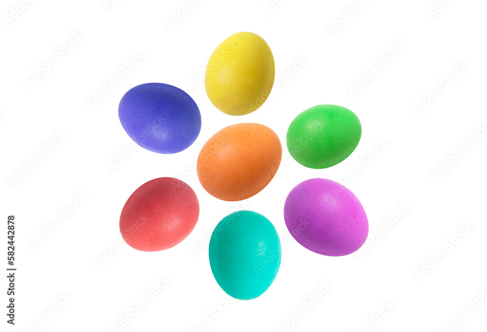 Colorful Easter eggs in a circle