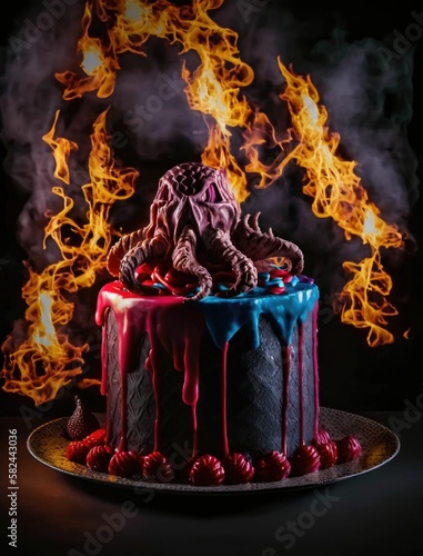 Terrifying Food Photography: Cthulhu Emerges from a Cake