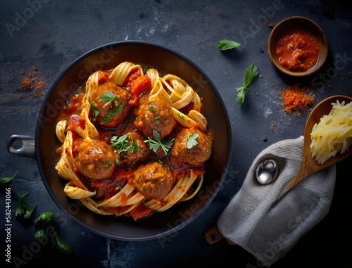 Fiery Meatballs and Pasta: A Spicy Norwegian Delight
