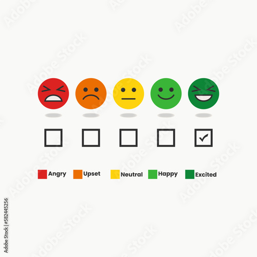 Excited emoticon customer are very satisfied illustration