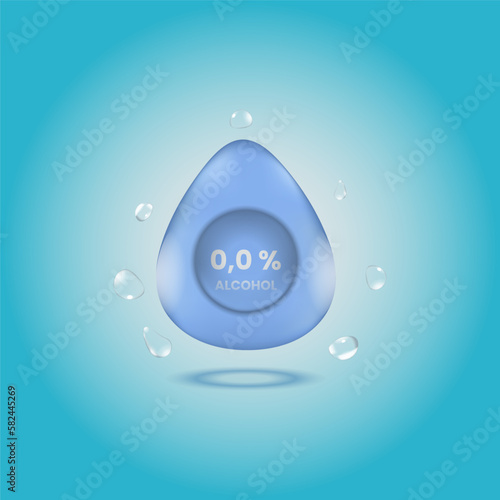 Water zero alcohol icon design vector illustration