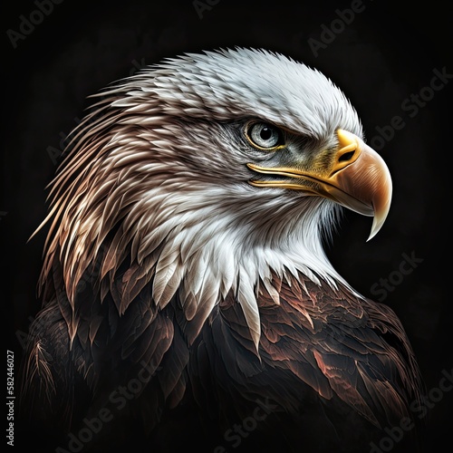 Majestic American Bald Eagle - Nature's Symbol of Power and Freedom, Generative AI